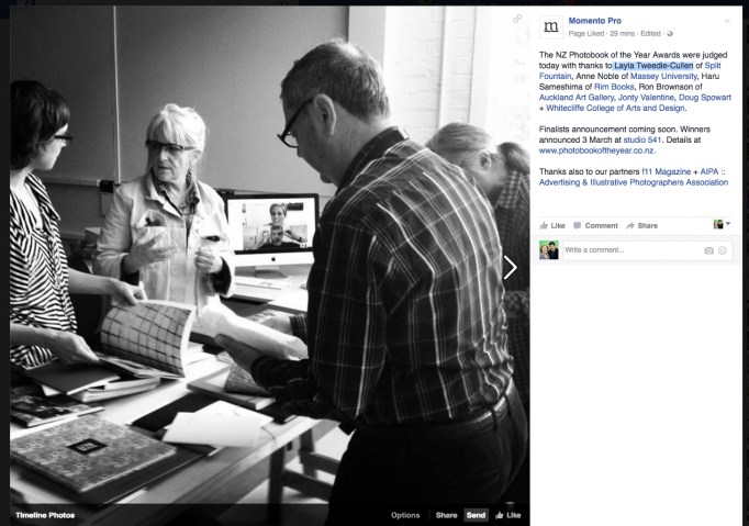 Doug was the 'international' judge on the panel of the 2016 New Zealand Photobook of the Year Awards